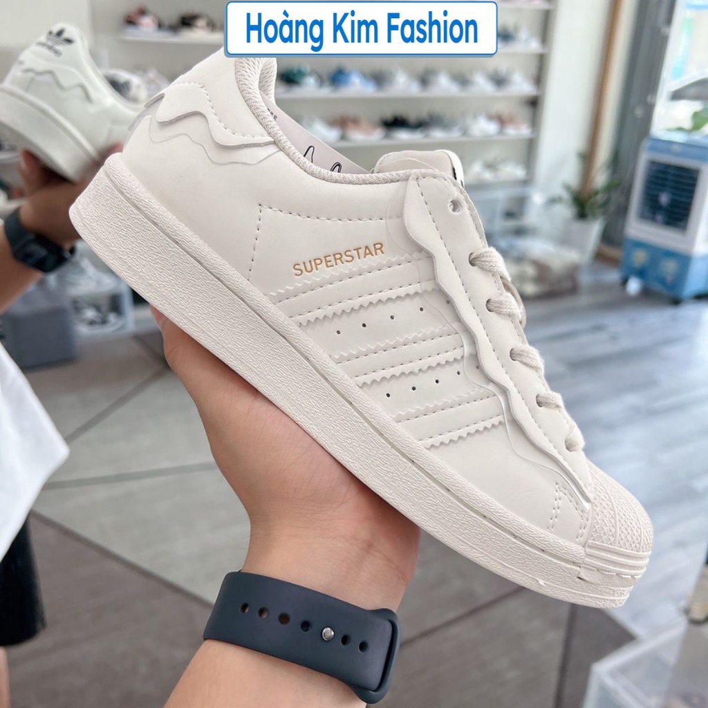 Giày Adidas Superstar Das Sò Màu Kem, Superstar Das Sò Màu Hồng Kem Màu Trắng Hot Trend 2022