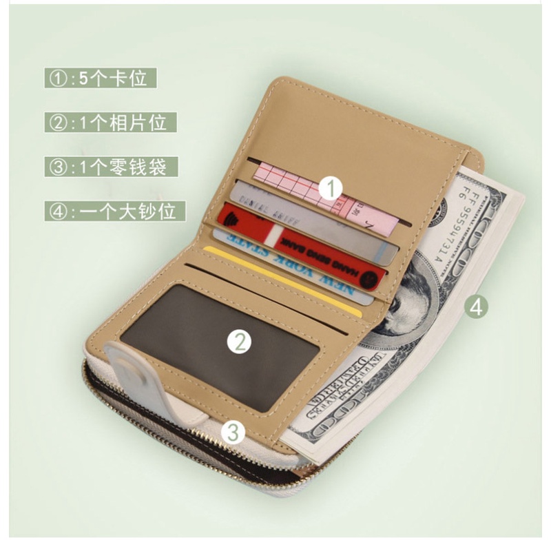 Ví nữ mini cầm tay da PU cao cấp Hình in đẹp và phong cách Ví Ngắn