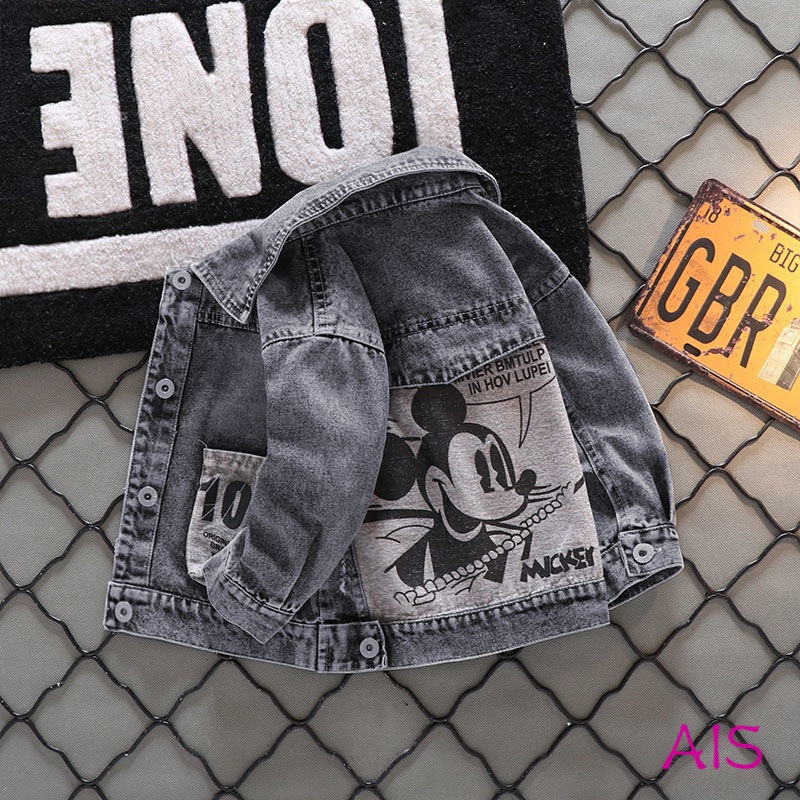 Áo Khoác Jean In Họa Tiết Hoạt Hình Cho Bé Trai