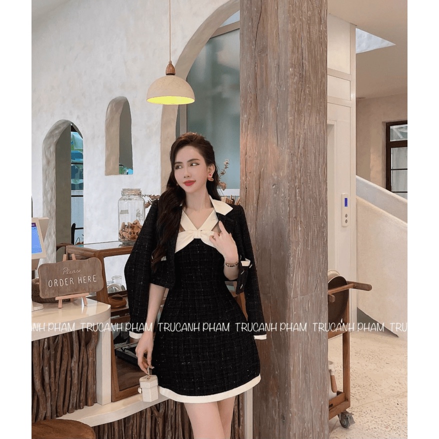 (MẪU MỚI) SÉT ĐẦM PHỐI ÁO KHOÁC DỰ TIỆC ĐI CHƠI SANG CHẢNH LỄ LẠT THẢ GA UP VALENTINA