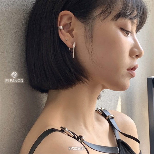 Bông tai nữ chuôi bạc 925 Eleanor Accessories thiết kế cá tính basic phụ kiện trang sức 5057
