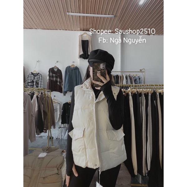 Áo phao gile túi hộp