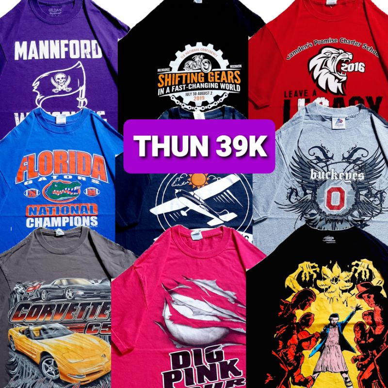 Áo thun mỹ 2hand unisex giá rẻ chọn mẫu, Áo phông 2hand tay lỡ nam nữ đủ size