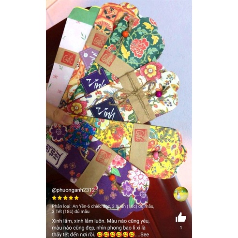 Combo Lì xì TẾT có video ẢNH THẬT mẫu mới 2023 giấy Kraft Nhật dày dặn