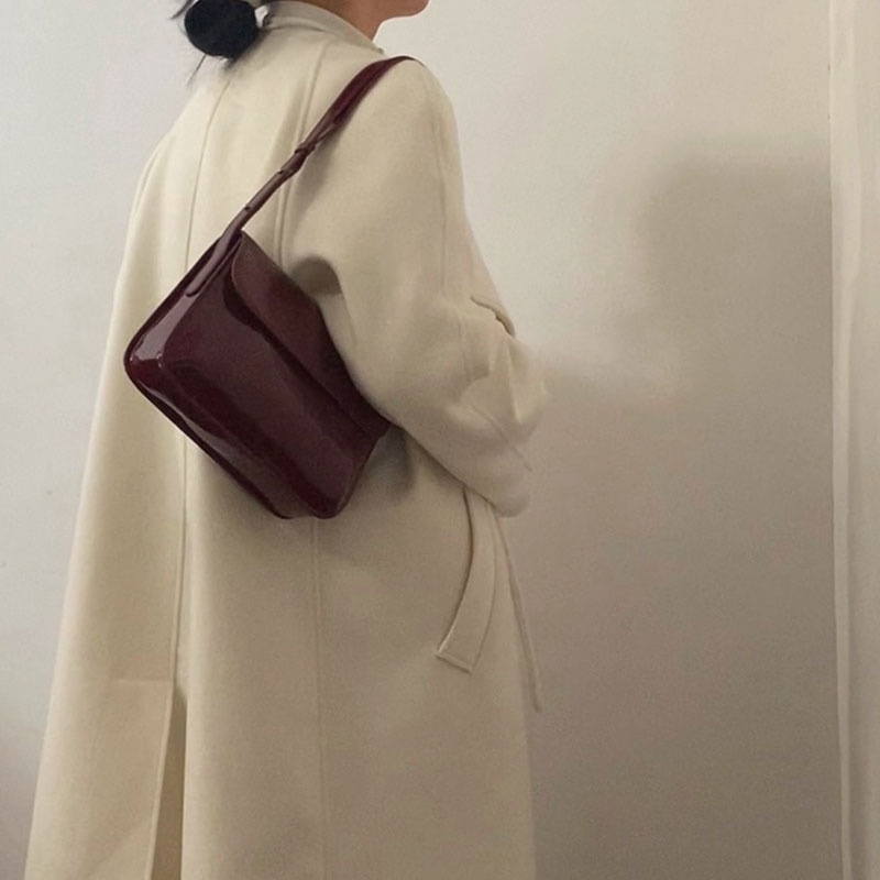 Mischa Túi Đeo Vai Hình Vuông Cỡ Nhỏ Bằng Da PU Màu Trơn Hai Công Dụng Thời Trang Dễ Phối Đồ Phong Cách retro