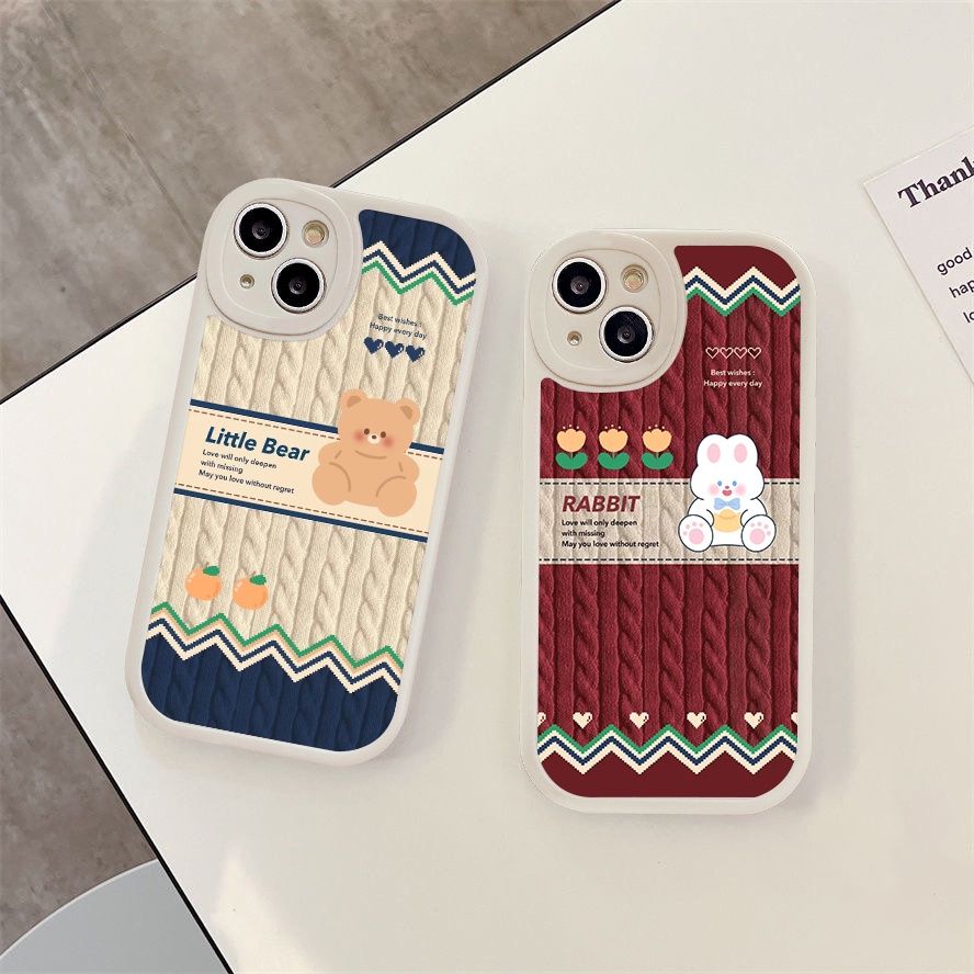 Ốp Điện Thoại Hình Gấu / Thỏ Cho iPhone 11 12pro 13 14ProMax 14Plus 13Pro 12 / 13mini 6G 6P 7 / 8G 8Plus SE x xr xsmax Dễ Thương