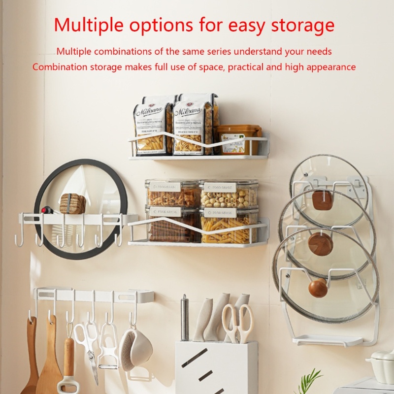 Giá Đỡ Lọ Gia Vị Gắn Tường Không Cần Đục Lỗ Đa Năng Cho Nhà Bếp / Phòng Tắm