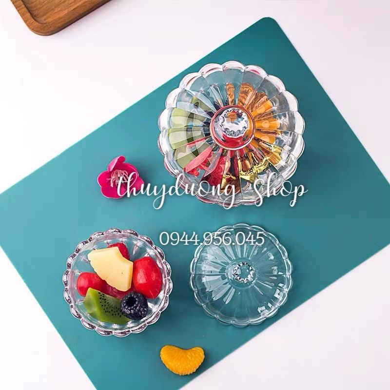Thố mứt thủy tinh hình trái bí cao cấp