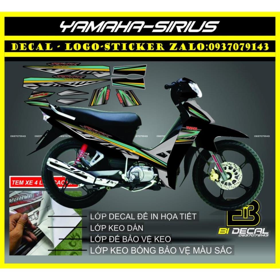 DECAL PVC 5 LỚP CHẤT LƯỢNG CAO Tem rời Sirius đen 07