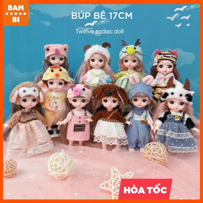 Búp bê barbie có khớp 17cm giá rẻ,đồ chơi cho bé gái phát triển trí tuệ