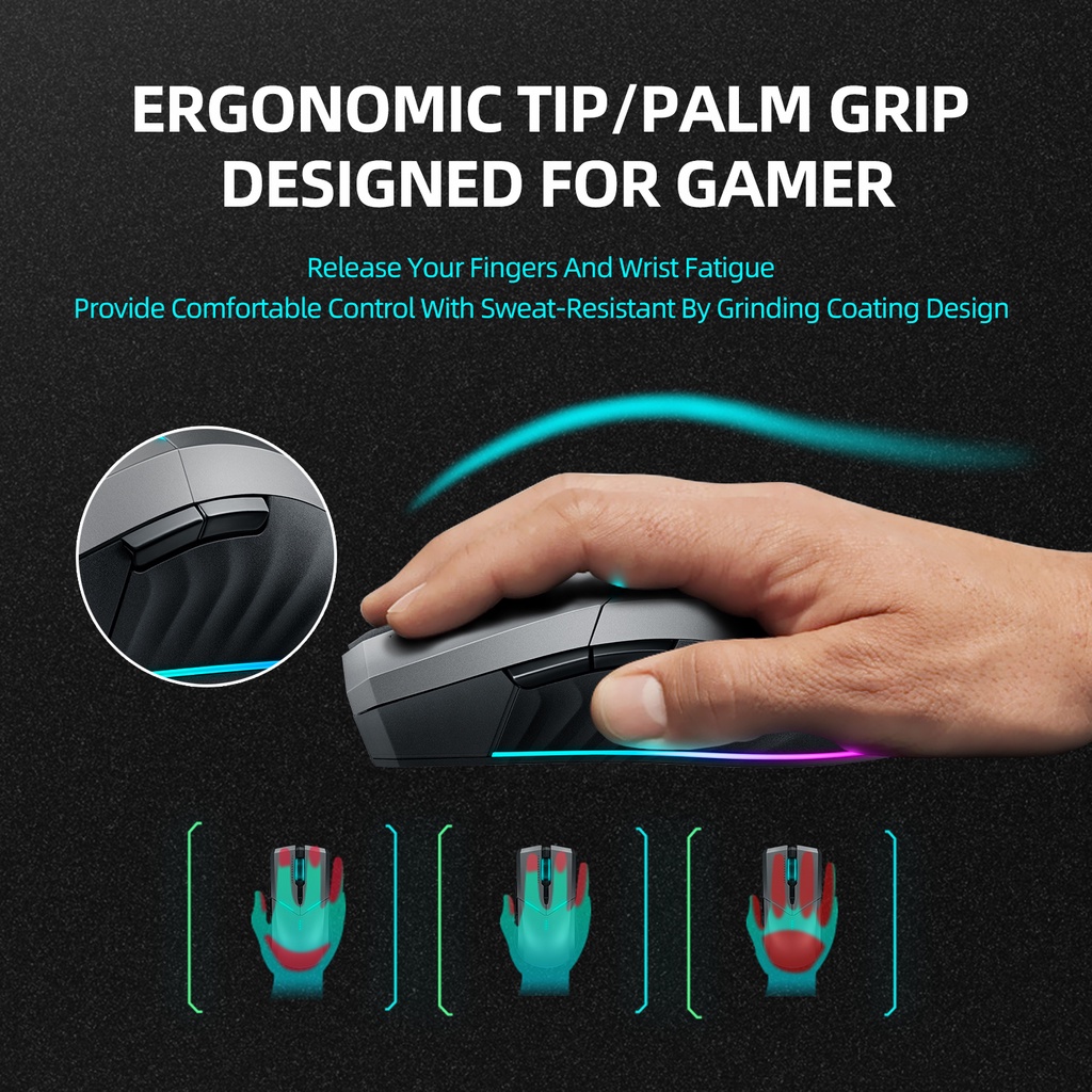 Chuột Chơi Game Không Dây 2.4G RGB 16000 DPI 1000mAh ThundeRobot ML703 / ML701 / MG701