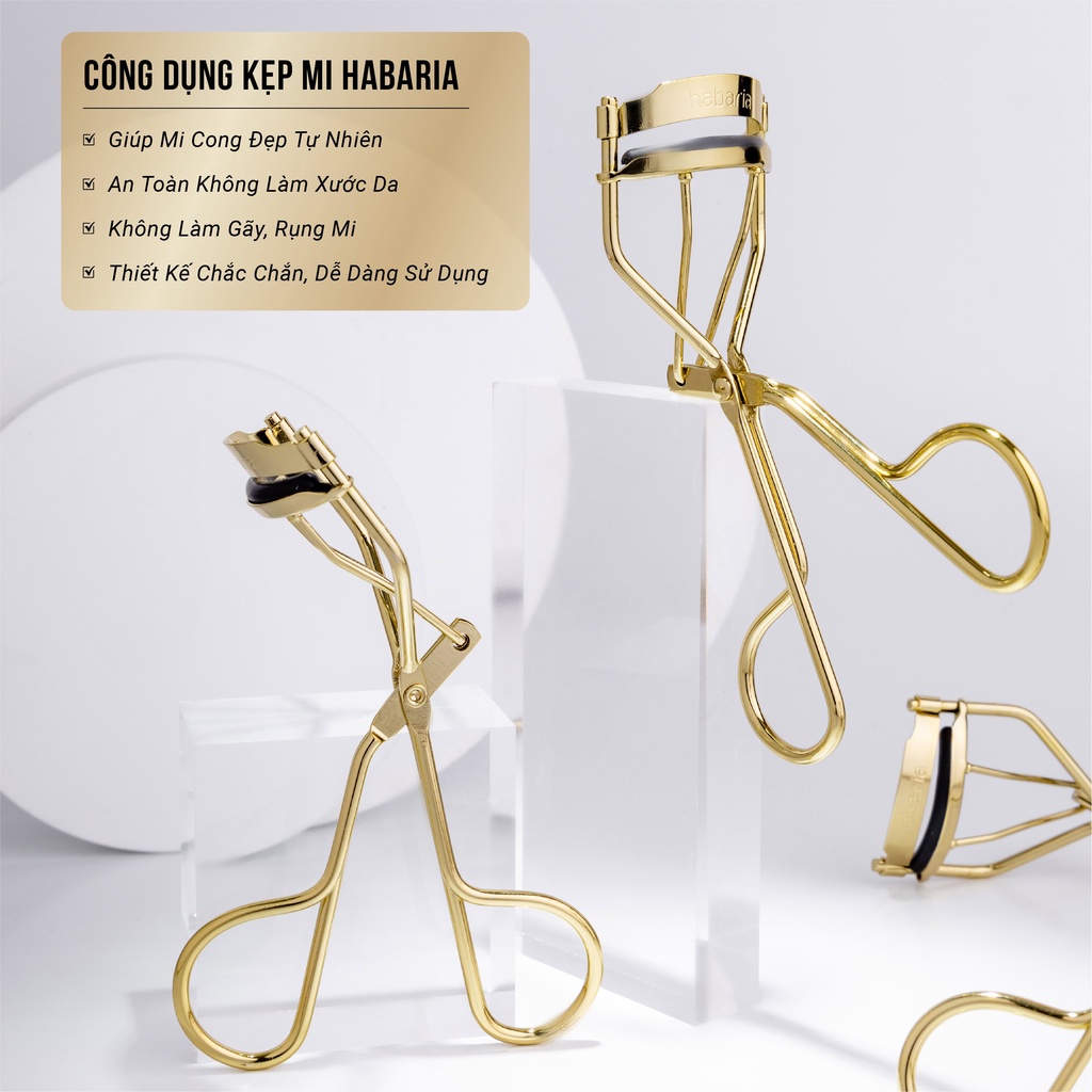 Kẹp bấm mi HABARIA 3D giúp mi cong dài đều, thiết kế chuyên dụng êm ái không bị gãy mi, rụng mi