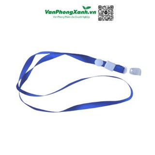 Dây đeo thẻ kẹp nhựa, dây lụa (màu xanh, đỏ) (Cái)