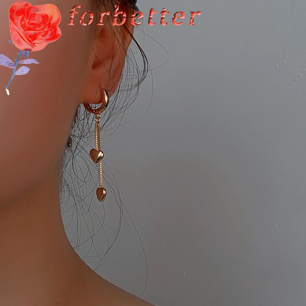 Khuyên Tai Tua Rua Hình Trái Tim Dễ Thương Phong Cách Hàn Quốc Dành Cho Nữ