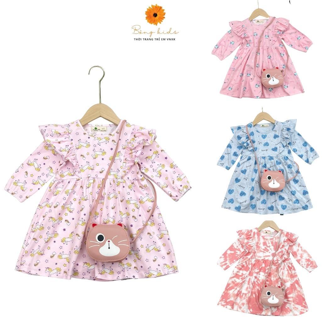 Váy bé gái, váy mùa đông cho bé gái, váy cho bé gái Bongkids, size 2-8, chất cotton mềm mát