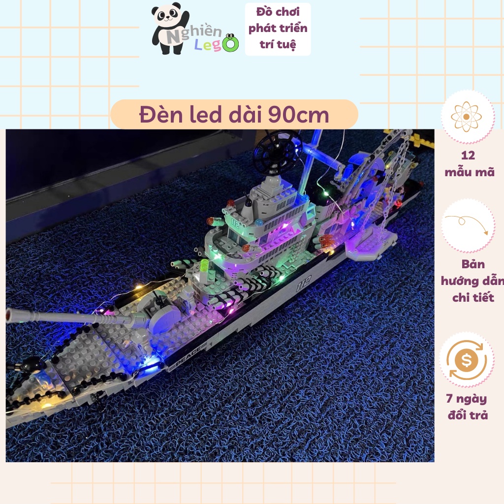 Đèn led dài 90cm loại nhiều màu trang trí lego bearbrick lego tàu chiến Nghiền store