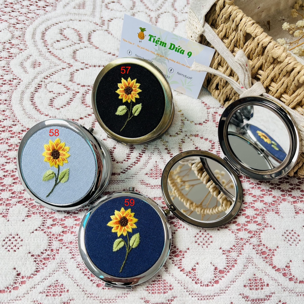 Gương Thêu Tay Handmade Cao Cấp