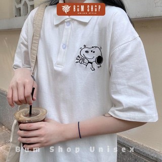 Áo Phông POLO Nữ Có Cổ - TTLCC56 - Form Rộng Unisex Tay Lỡ - Chất Thun Cotton Mềm Mát - Hình Thêu Sắc Sảo