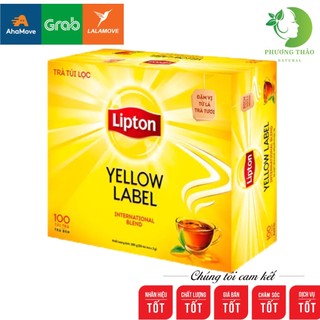 Trà Lipton Nhãn Vàng - Hộp 100 gói/ 2 gr/1 gói nhúng