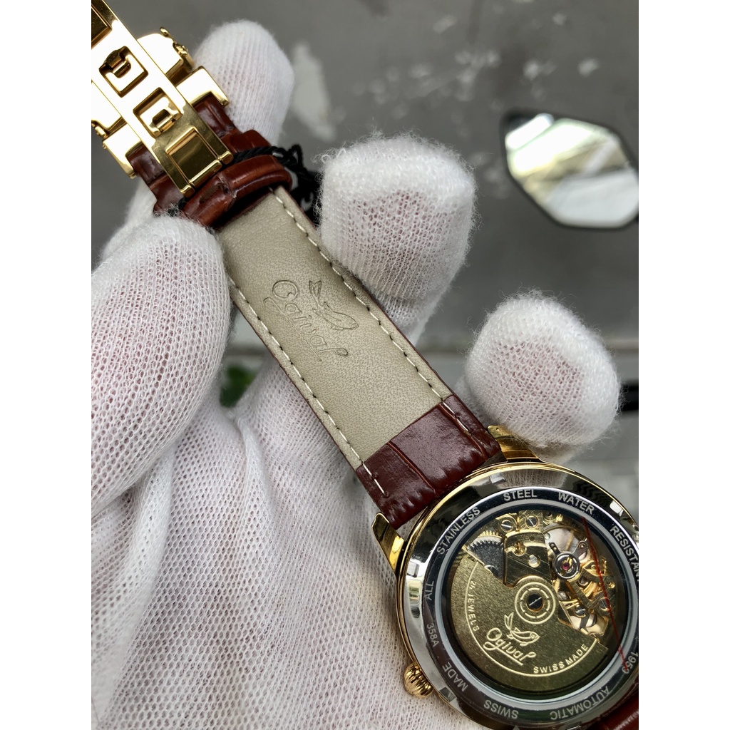 Đồng hồ nam cơ tevise chính hãng t805d cao cấp dây da