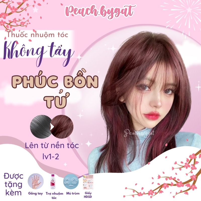 Thuốc nhuộm tóc PHÚC BỒN TỬ không cần dùng thuốc tẩy tóc của Peach.bygat