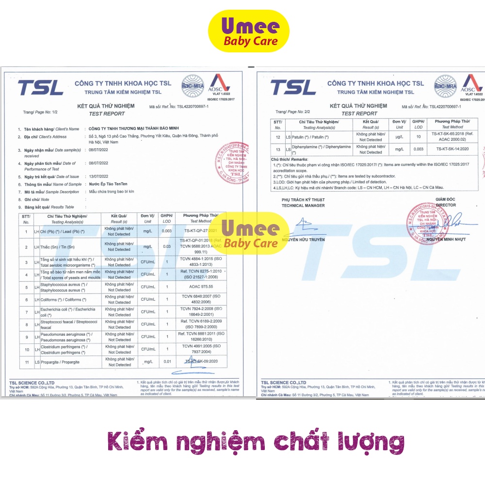 Nước Hồng Sâm Hoa Quả Hanmi TenTen Hàn Quốc Túi 100ml Đủ Vị Cho Bé 12M+