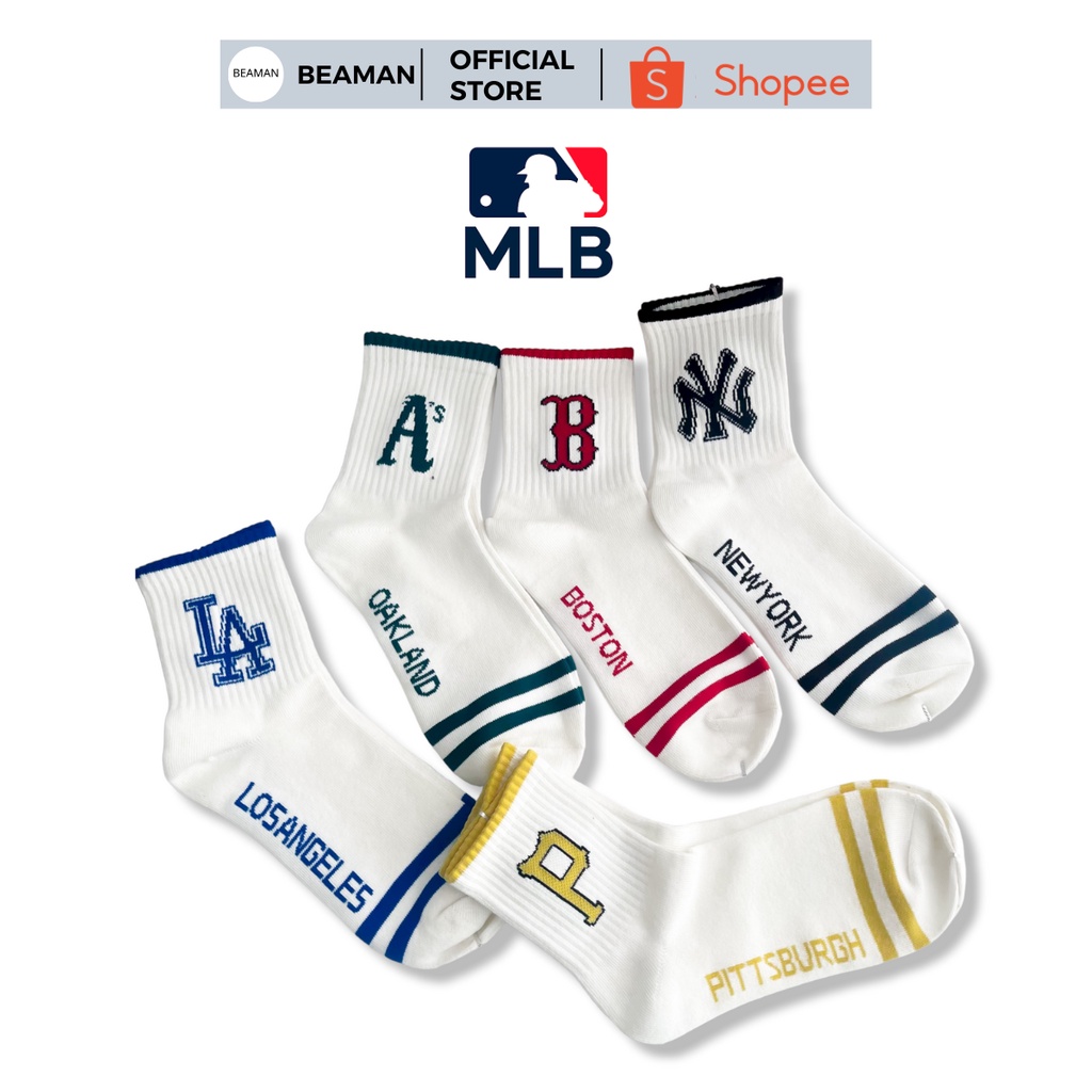 Set 3 Đôi Tất Vớ Cổ Cao MLB Chất Cotton Dày Dặn Hàng Full Tem Tag Túi Zip Chuẩn Hãng 1:1 Mix Set Inobx Shop