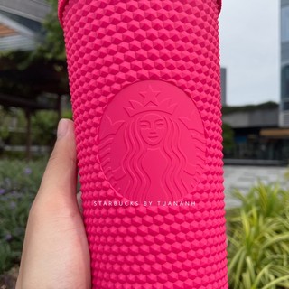[Chính hãng] Ly Starbucks Studded Matte Ruby Pink 710ml