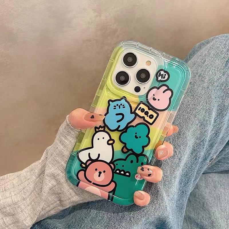 Ốp Điện Thoại Silicon TPU Mềm Trong Suốt Họa Tiết Động Vật Dễ Thương Cho IPhone 14 13 12 11 Pro XS Max X XR 8 7 6S Plus