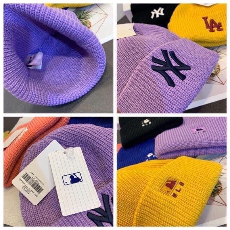 Mũ len logo MLB thêu nổi thời trang loại 1