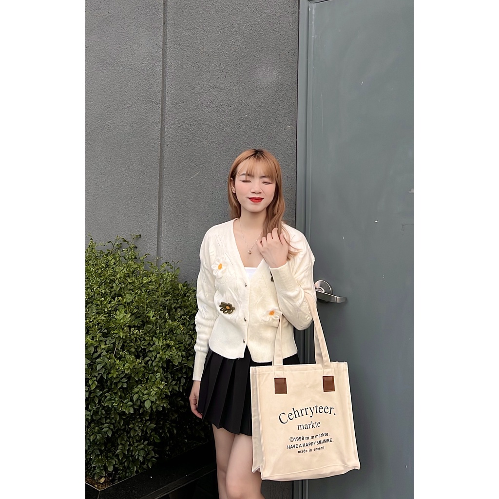 Áo khoác len nữ dáng ngắn Ngói clothing áo cardigan len đẹp, trẻ trung ,tiểu thư , 2 màu trắng xanh freesize