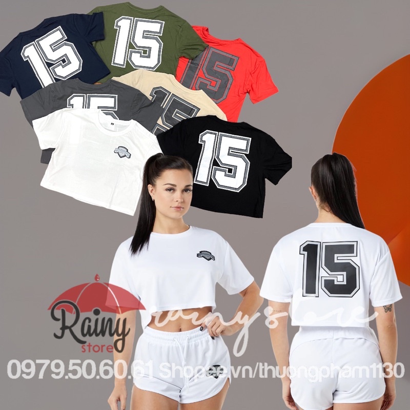 Áo Crop Top Alphalete thun dệt cotton