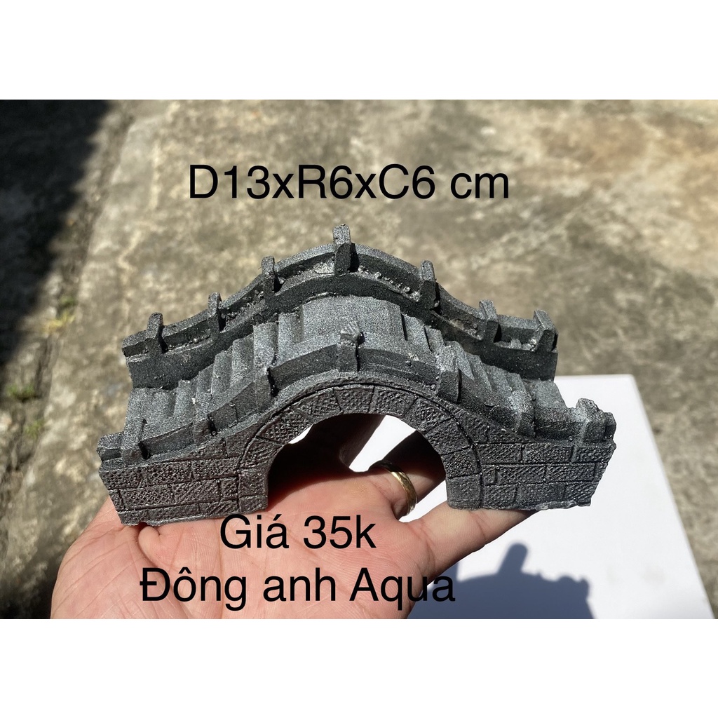 Tiểu cảnh cầu qua sông, phụ kiện trang trí bể cá, thuỷ sinh, non bộ, sân vườn.