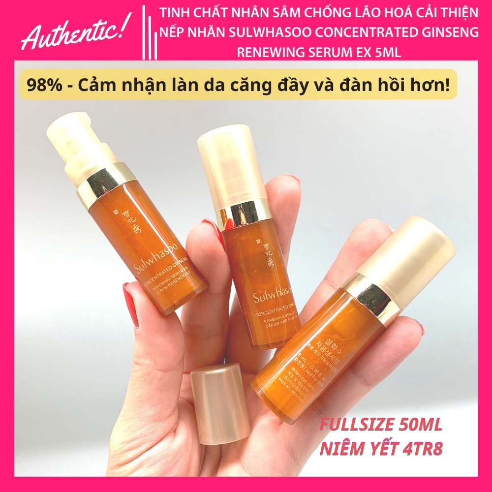 Tinh chất nhân sâm chống lão hoá từ nhân sâm Sulwhasoo Concentrated Gingseng Renewing Serum Ex 5ml