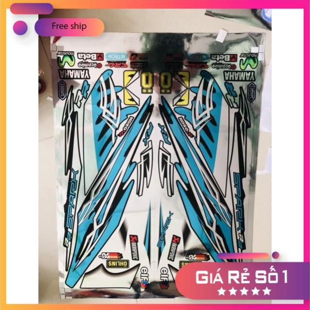 DECAL PVC 5 LỚP CHẤT LƯỢNG CAO Tem rời Exciter 2006 xanh đen chất liệu Crom