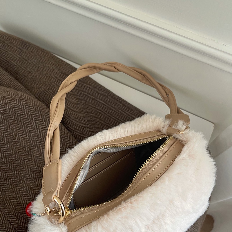 IELGY Túi Đeo Chéo Phủ Bông Hình Quả cherry Thời Trang Hàn Quốc Cho Nữ