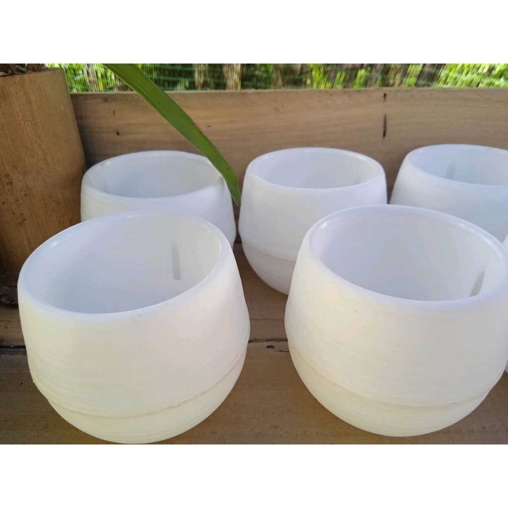 Chậu Nhựa 2 tầng Mini Trang Trí Văn Phòng 6 Màu