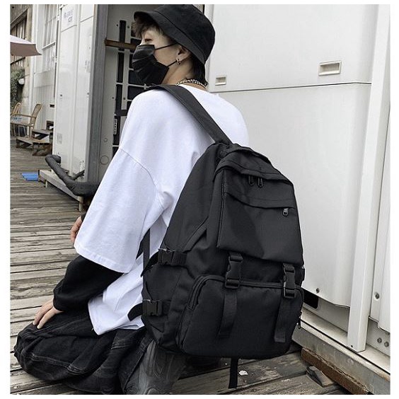 BALO HỘP SIZE LỚN- TRƠN PHỐI NÚT CÀI BL05