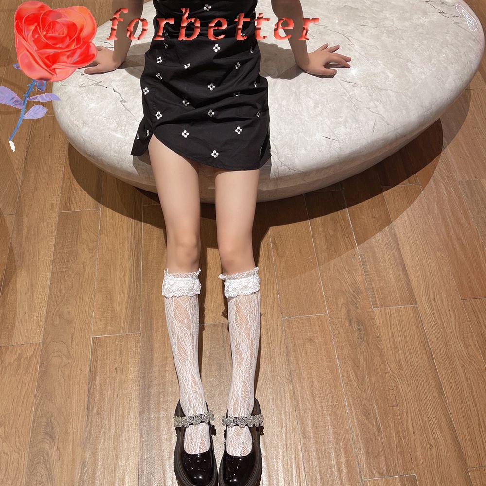 Vớ cổ cao vải ren lưới co giãn phong cách lolita Nhật Bản ngọt ngào thời trang dành cho nữ