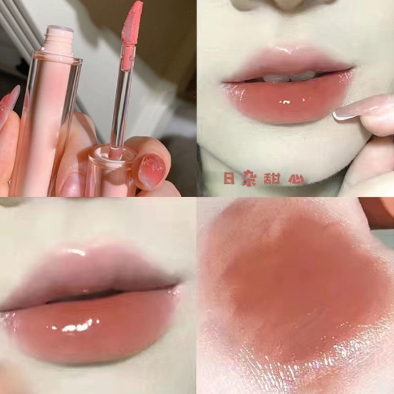 HERORANGE® Son Bóng Dưỡng Ẩm Lâu Trôi Mềm Mượt Thiết Kế Vỏ Hình Ly Trà Băng Độc Đáo