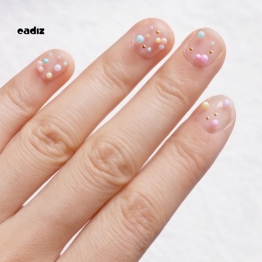 1 Hộp Hạt Tròn Mini 3D Đính Trang Trí Móng Tay