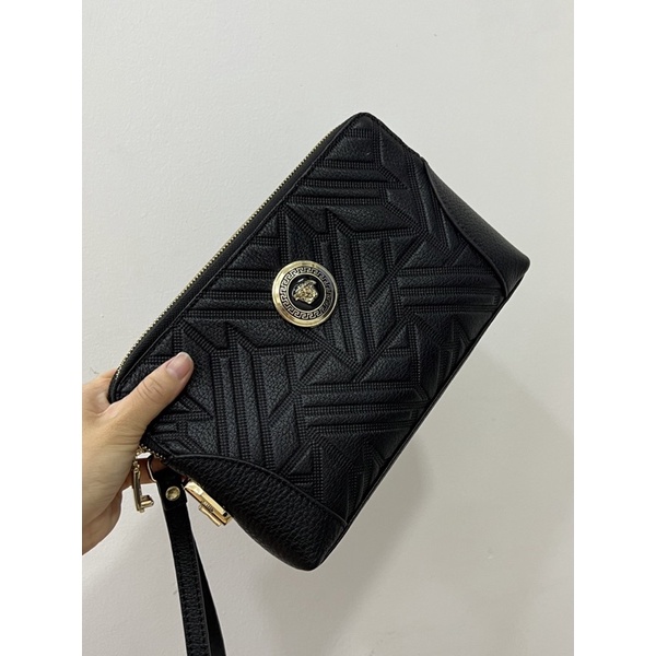 Clutch cầm tay versace nam chất da thật kèm khoá bảo vệ