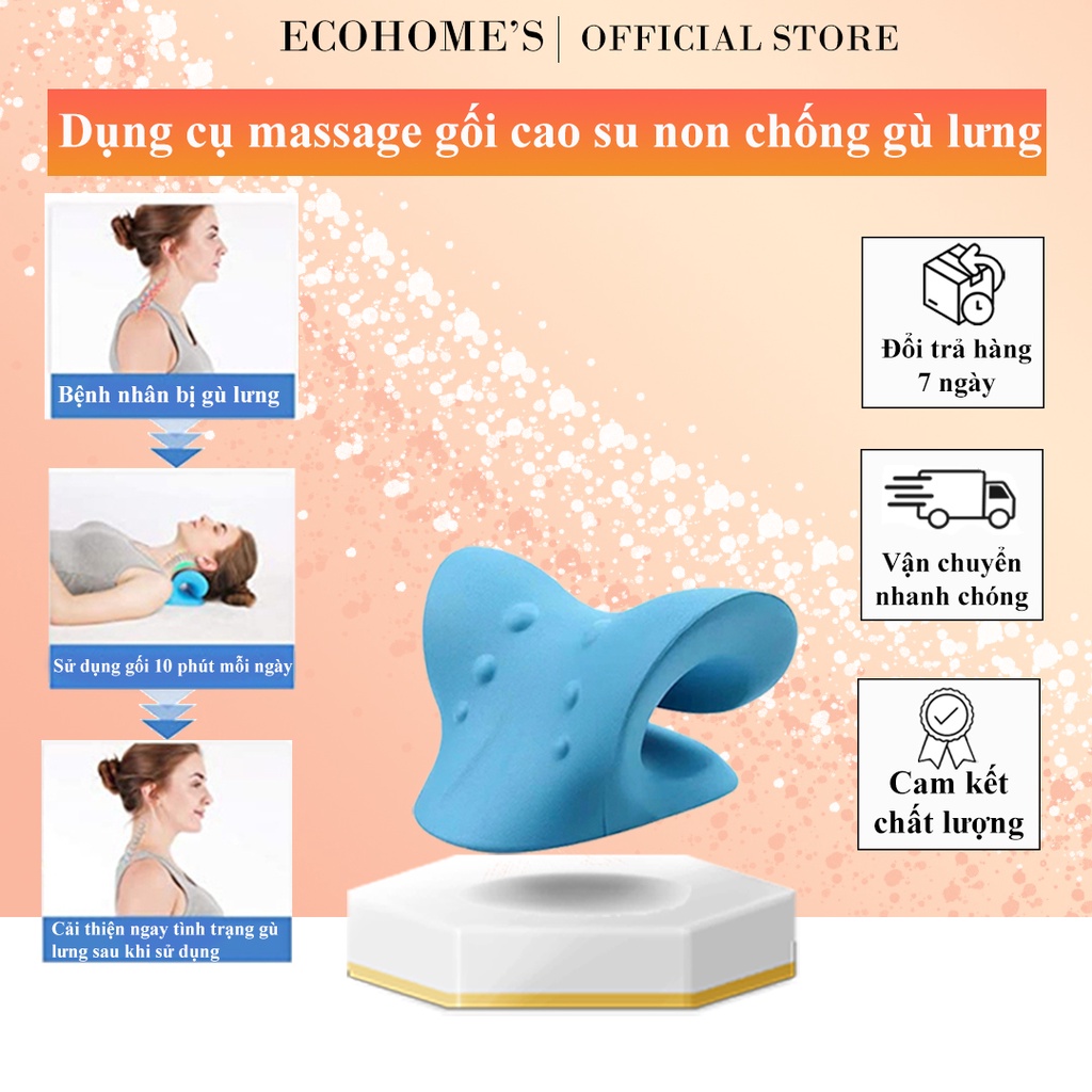 Dụng cụ massage gối cao su non chống gù lưng, kéo giãn vai cổ, nắn chỉnh cột sống cổ, mát xa giảm đau hiệu quả