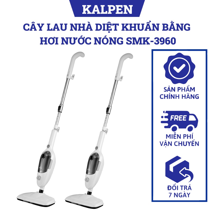 Cây Lau Nhà Diệt Khuẩn Bằng Hơi Nước Nóng Siêu Nhiệt Kalpen SMK-3960, Hàng chính hãng, Bảo hành 12 tháng