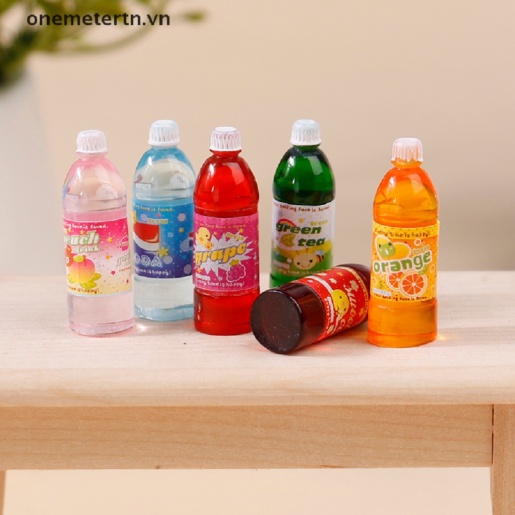 Set 5 Mô Hình Chai Nước Ép Trái Cây Mini Cho Nhà Búp Bê
