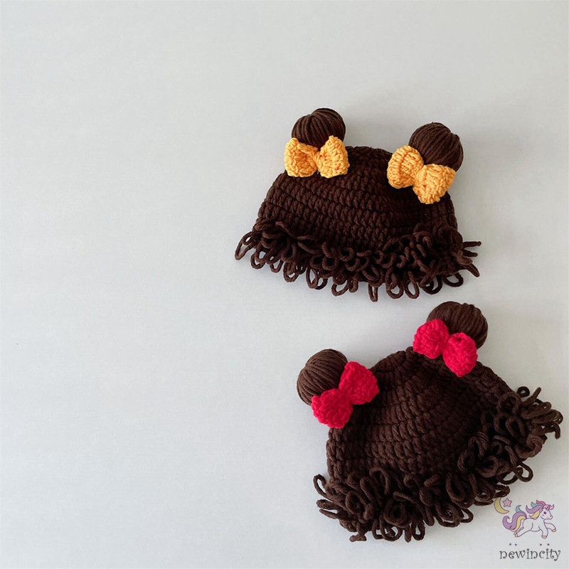 Mũ Len Thiết Kế Thắt Nơ Dễ Thương Vui Nhộn Phong Cách Hàn Quốc Dành Cho Bé Trai Bé Gái