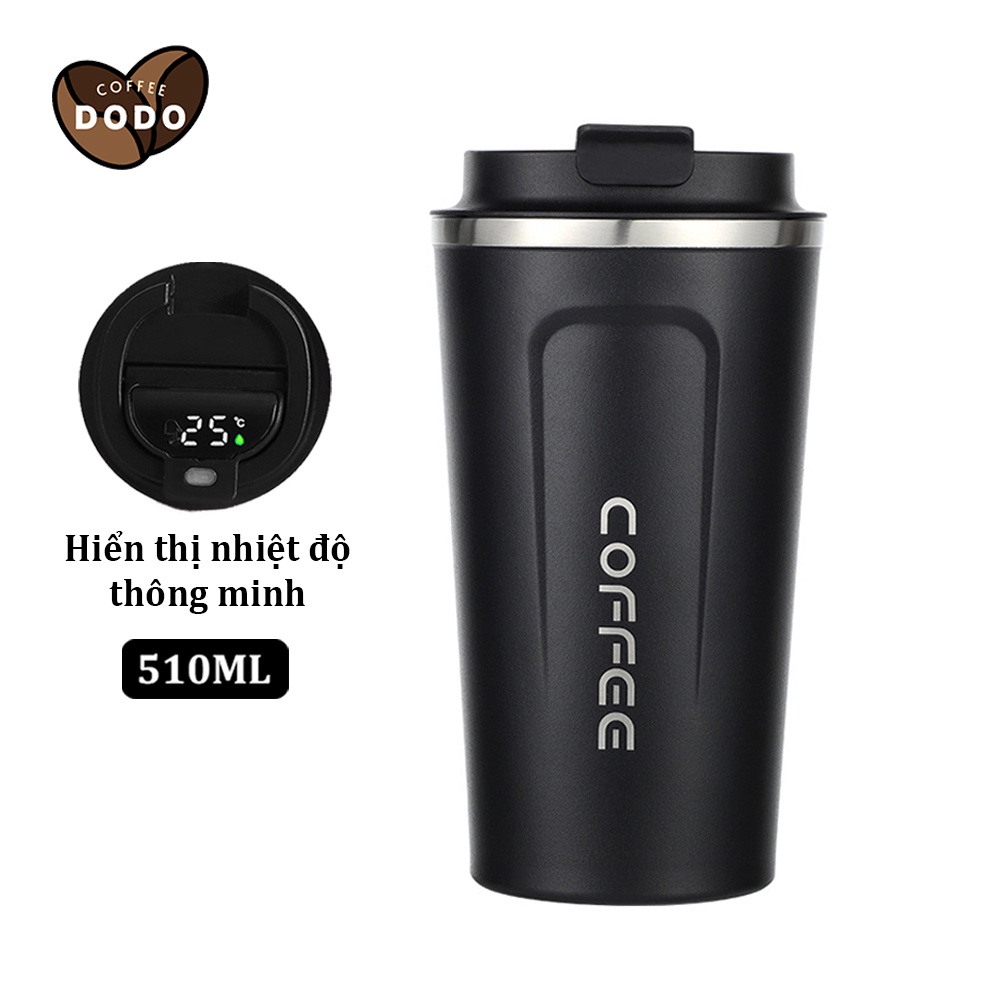 Ly Giữ Nhiệt Cà Phê hiển thị nhiệt độ Cốc giữ nhiệt 510ml Bình giữ nhiệt inox 304 giữ nhiệt 6-12 giờ coffee cup DODO