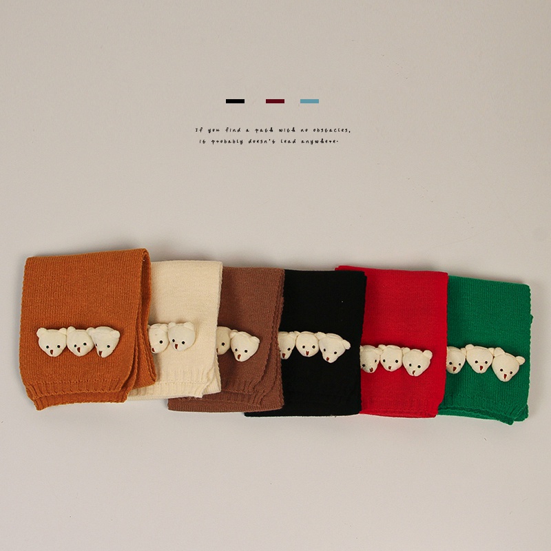 Mũ Len Dệt Kim Giữ Ấm Tai Hình Gấu Siêu Dễ Thương Phong Cách Hàn Quốc Cho Bé