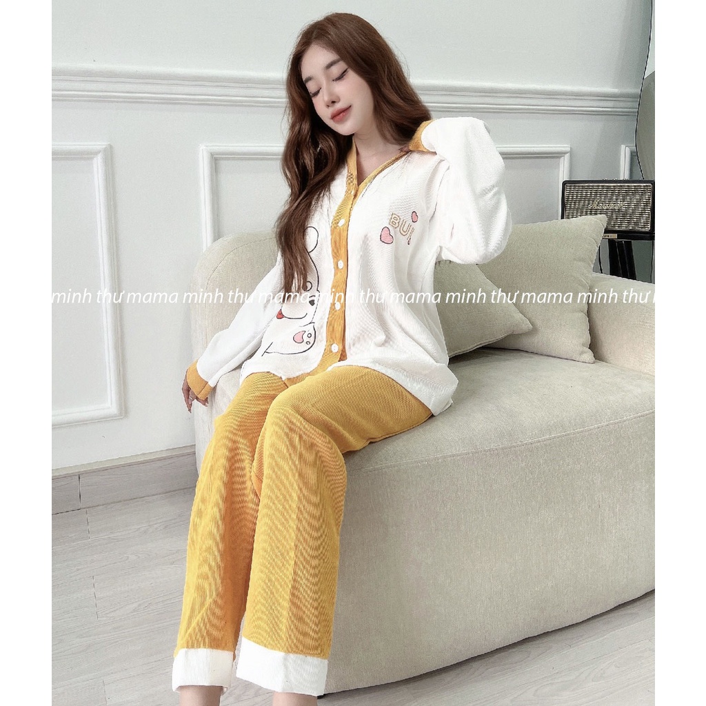 Bộ bầu - bộ sau sinh - chất liệu cotton Gân Nhung Tăm mềm - ( Gân-Nhung Tăm - Dài )