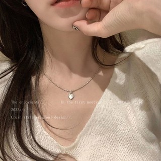 Vòng cổ Mạ Bạc Mặt Trái Tim Đính Đá Pha Lê
